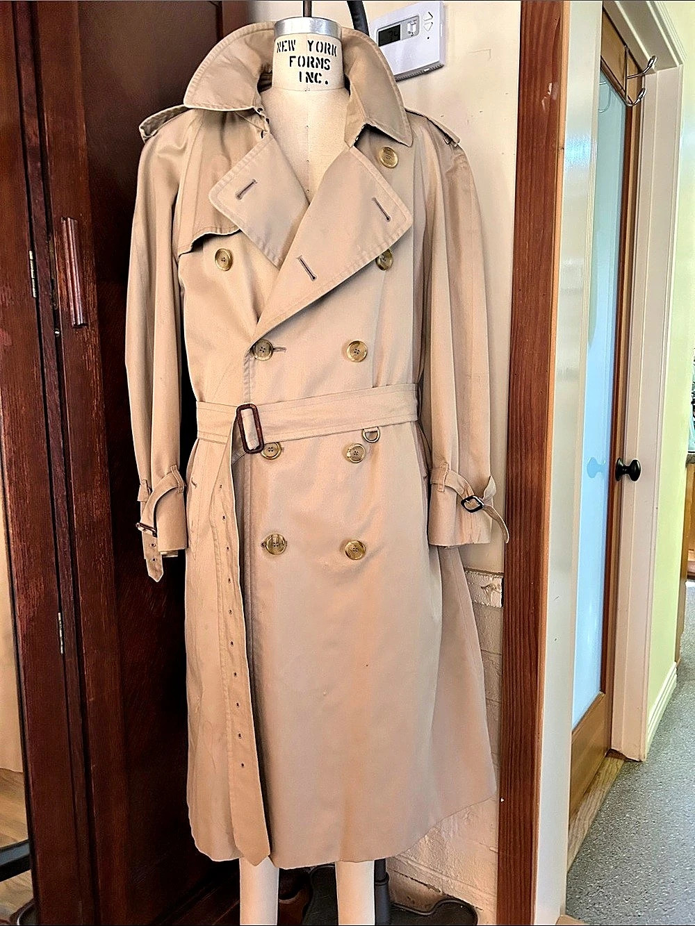 Burberry Vintage Trench Coat Plaid Lined Beige. Unisex. 🧥🤎